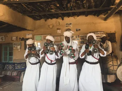 Traditional Gnawa musicians performing