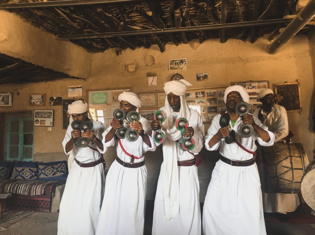 Traditional Gnawa musicians performing