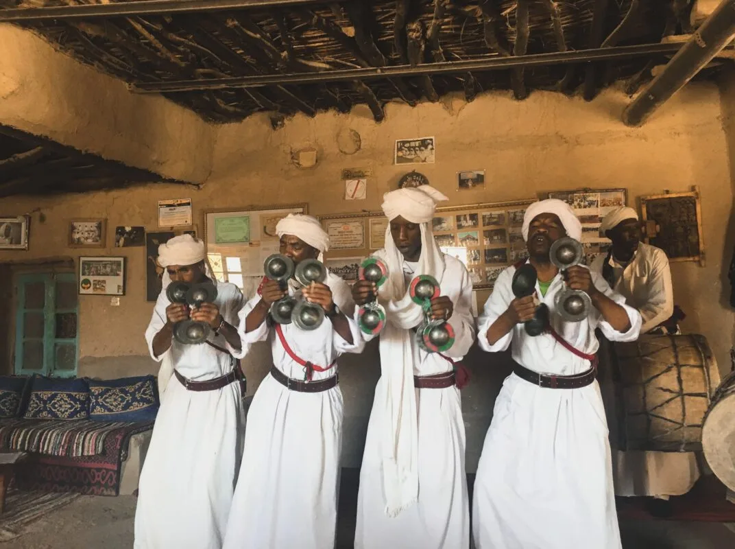Traditional Gnawa musicians performing