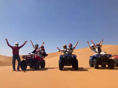 Quad bikes riding in Sahara desert