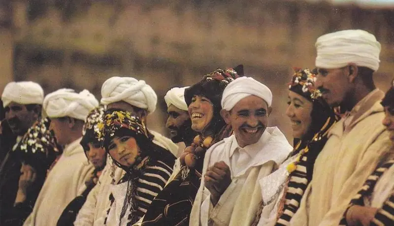 Berber celebration gathering in a Moroccan village square