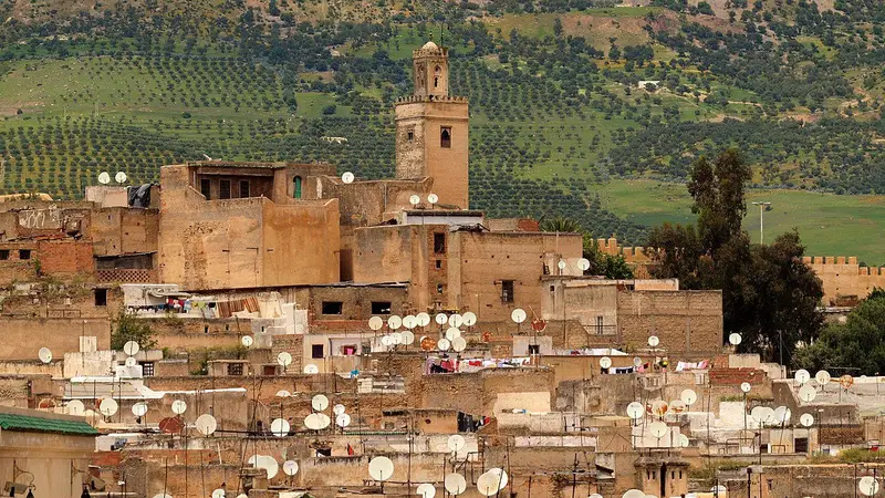 Typical skyline view of a town in Morocco. Fez Morocco @torrenegra