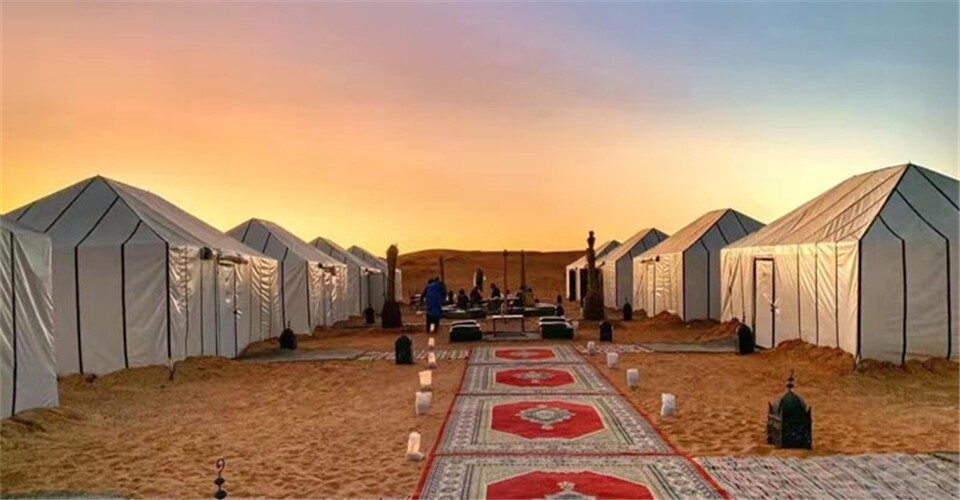 Packed bags and a map ready for a Morocco journey