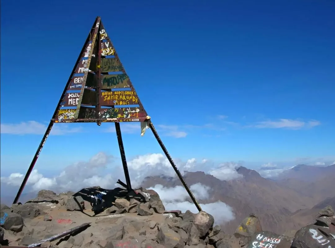 Mountain trail winding through the High Atlas peaks