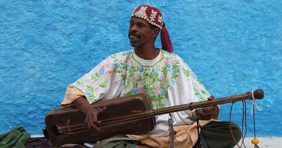 Musician with traditional instrument