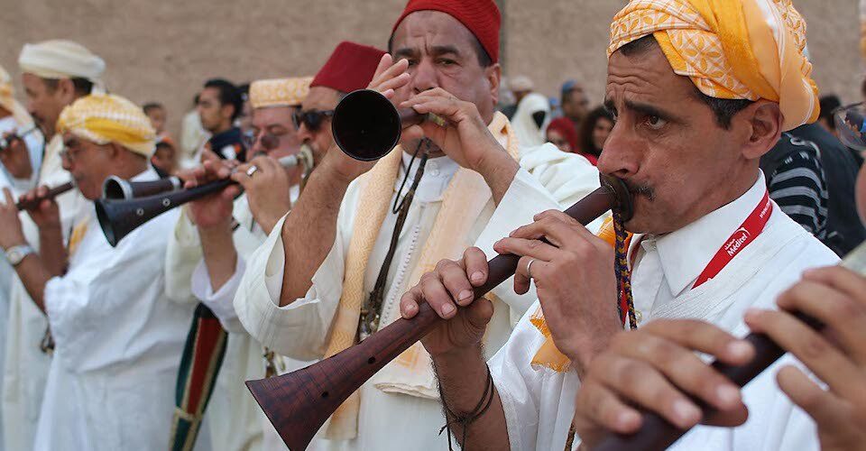 Morocco traditional flute player