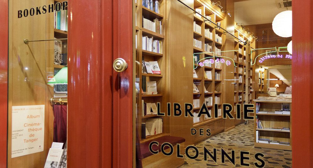 The famous bookshop has red door frame