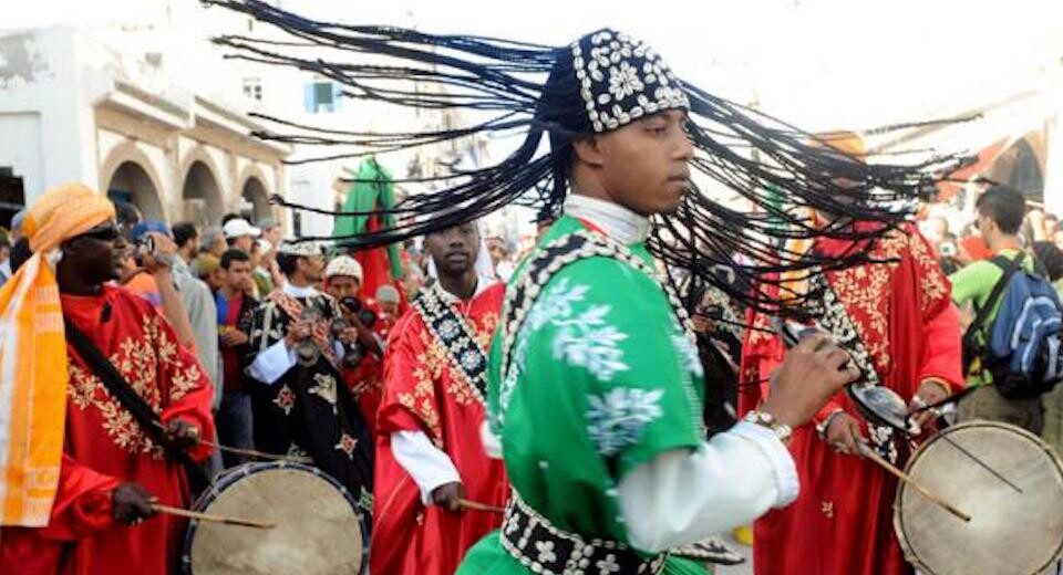 Gnaoua artist playing in streets